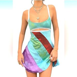 13/30 dress, Cut out, Keyhole, hi low, 90s, going out, party, tank, color block